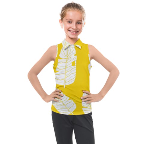 Yellow Banana Leaves Kids  Sleeveless Polo Tee by ConteMonfrey