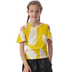 Yellow Banana Leaves Kids  Butterfly Cutout Tee by ConteMonfrey