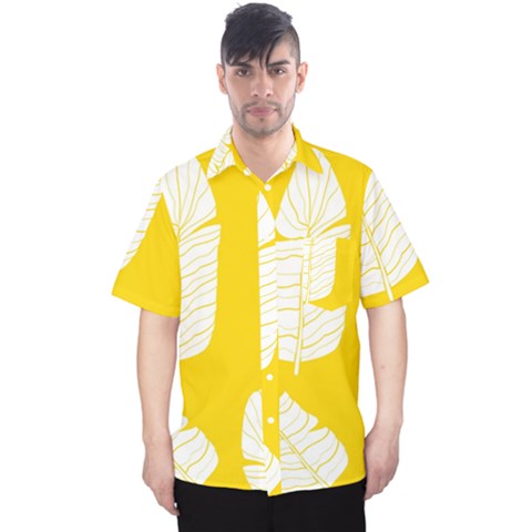 Yellow Banana Leaves Men s Hawaii Shirt by ConteMonfrey