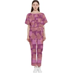 Abstract Art Background Pattern Texture Design Batwing Lightweight Chiffon Jumpsuit