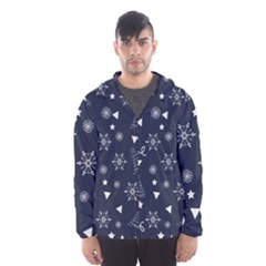 Illustration Christmas Tree Christmas Snow Men s Hooded Windbreaker