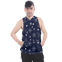 Illustration Christmas Tree Christmas Snow Men s Sleeveless Hoodie by danenraven