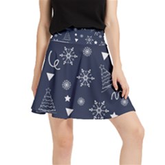 Illustration Christmas Tree Christmas Snow Waistband Skirt by danenraven