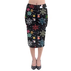 Illustration Xmas Christmas Thanks Giving Pattern Midi Pencil Skirt by danenraven