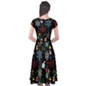 Illustration Xmas Christmas Thanks Giving Pattern Cap Sleeve Wrap Front Dress View2