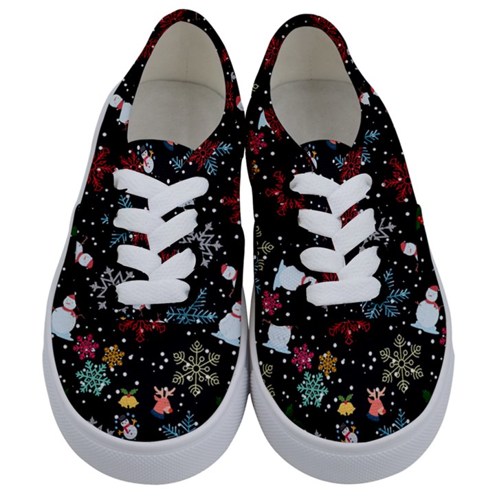 Illustration Xmas Christmas Thanks Giving Pattern Kids  Classic Low Top Sneakers