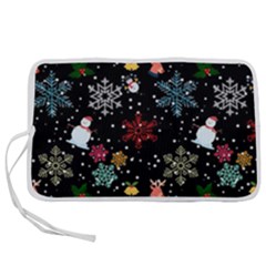 Illustration Xmas Christmas Thanks Giving Pattern Pen Storage Case (s) by danenraven