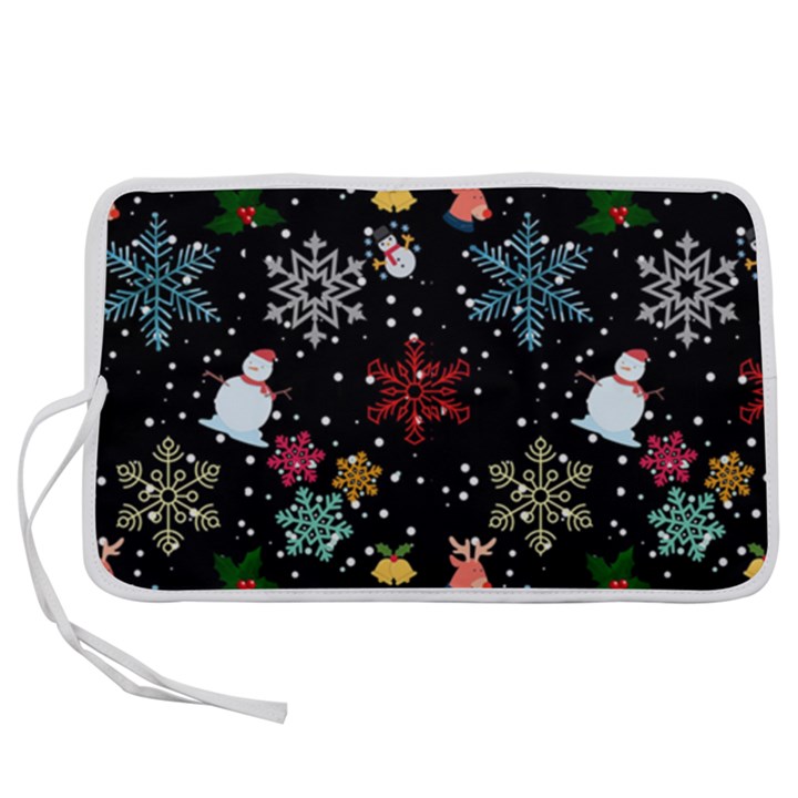 Illustration Xmas Christmas Thanks Giving Pattern Pen Storage Case (S)