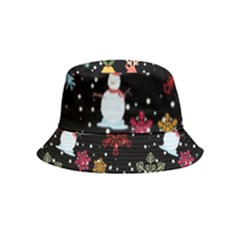 Illustration Xmas Christmas Thanks Giving Pattern Inside Out Bucket Hat (kids) by danenraven