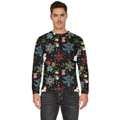 Illustration Xmas Christmas Thanks Giving Pattern Men s Fleece Sweatshirt by danenraven