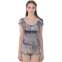 Window Pattern Winter Frost Boyleg Leotard 