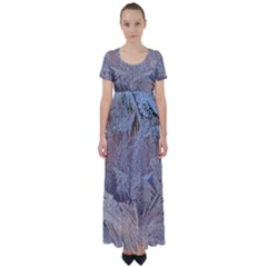 Window Pattern Winter Frost High Waist Short Sleeve Maxi Dress by danenraven