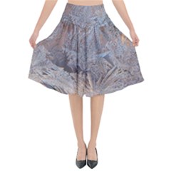 Window Pattern Winter Frost Flared Midi Skirt