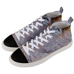 Window Pattern Winter Frost Men s Mid-top Canvas Sneakers by danenraven