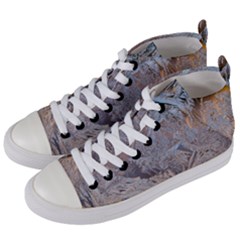 Window Pattern Winter Frost Women s Mid-top Canvas Sneakers by danenraven