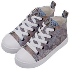 Window Pattern Winter Frost Kids  Mid-top Canvas Sneakers by danenraven