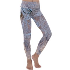 Window Pattern Winter Frost Kids  Lightweight Velour Classic Yoga Leggings