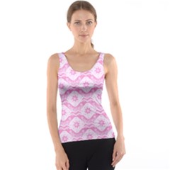 Illustration Background Pink Flower Abstract Pattern Tank Top by danenraven