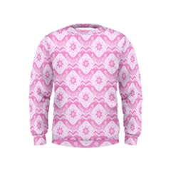 Illustration Background Pink Flower Abstract Pattern Kids  Sweatshirt by danenraven