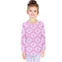 Illustration Background Pink Flower Abstract Pattern Kids  Long Sleeve Tee View1