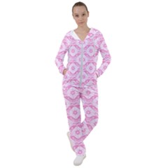 Illustration Background Pink Flower Abstract Pattern Women s Tracksuit by danenraven