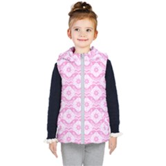 Illustration Background Pink Flower Abstract Pattern Kids  Hooded Puffer Vest by danenraven