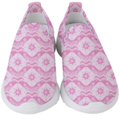 Illustration Background Pink Flower Abstract Pattern Kids  Slip On Sneakers by danenraven