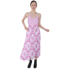 Illustration Background Pink Flower Abstract Pattern Tie Back Maxi Dress by danenraven