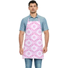 Illustration Background Pink Flower Abstract Pattern Kitchen Apron by danenraven