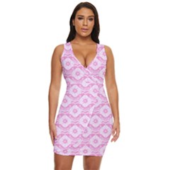 Illustration Background Pink Flower Abstract Pattern Draped Bodycon Dress by danenraven