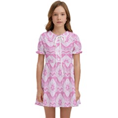 Illustration Background Pink Flower Abstract Pattern Kids  Sweet Collar Dress