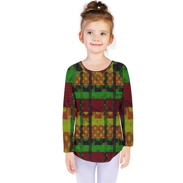 Illustration Background Pattern Texture Design Kids  Long Sleeve Tee