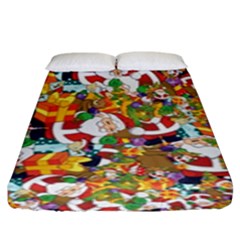 Background Christmas Santa Claus Fitted Sheet (king Size) by danenraven