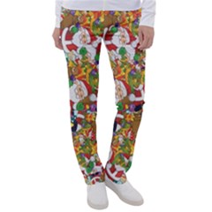 Background Christmas Santa Claus Women s Casual Pants by danenraven