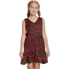 Illustration Background Abstract Pattern Texture Design Kids  Sleeveless Tiered Mini Dress