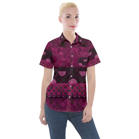 Illustration Background Pattern Texture Design Women s Short Sleeve Pocket Shirt by danenraven