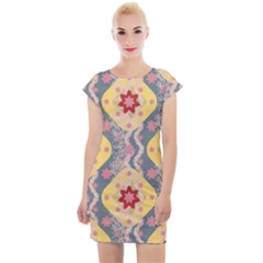 Background Flower Abstract Pattern Cap Sleeve Bodycon Dress by danenraven