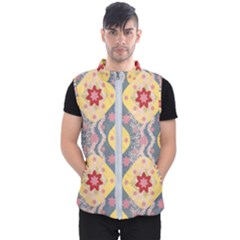 Background Flower Abstract Pattern Men s Puffer Vest by danenraven