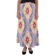 Background Flower Abstract Pattern Flared Maxi Skirt by danenraven