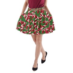 Christmas Wrapping Paper Abstract A-line Pocket Skirt by danenraven