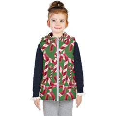 Christmas Wrapping Paper Abstract Kids  Hooded Puffer Vest by danenraven