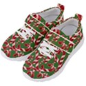 Christmas Wrapping Paper Abstract Kids  Velcro Strap Shoes View2