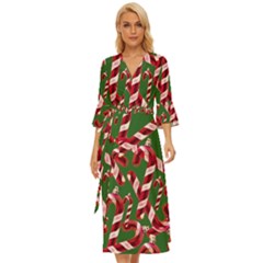 Christmas Wrapping Paper Abstract Midsummer Wrap Dress by danenraven