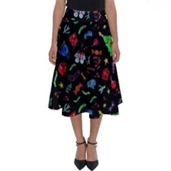 Happy New Year Christmas Xmast Background Perfect Length Midi Skirt by danenraven