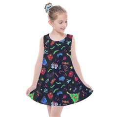 Happy New Year Christmas Xmast Background Kids  Summer Dress by danenraven