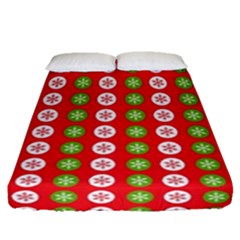 Illustration Festive Pattern Christmas Holiday Fitted Sheet (queen Size) by danenraven