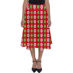 Illustration Festive Pattern Christmas Holiday Perfect Length Midi Skirt by danenraven