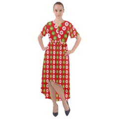 Illustration Festive Pattern Christmas Holiday Front Wrap High Low Dress by danenraven