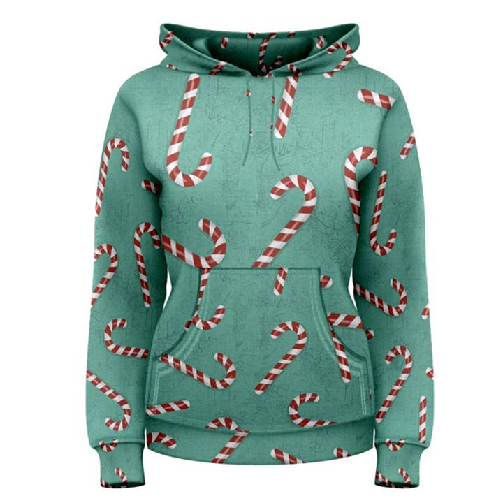 Christmas Candy Cane Background Women s Pullover Hoodie