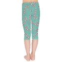 Christmas Candy Cane Background Kids  Capri Leggings  View2